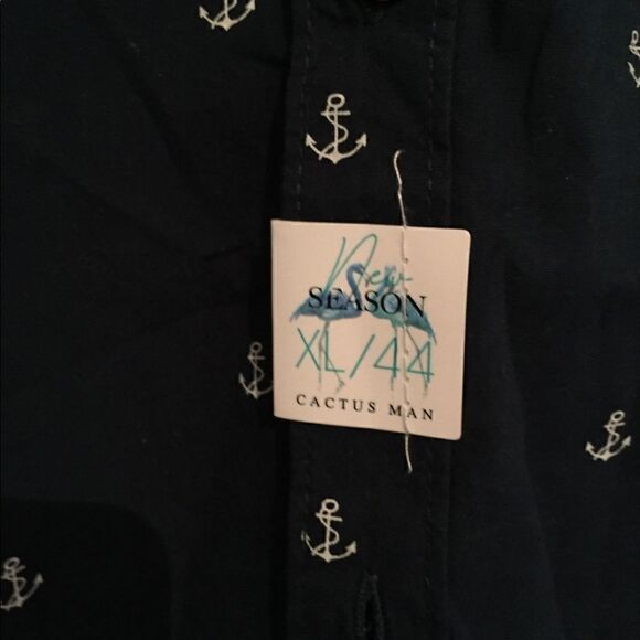 NWT Cactus Man Ricky Singh Navy Anchor shirt Sz XL - Picture 2 of 5